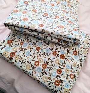 NWOT Vintage Perma Prest (Sears brand) Two Full Floral Flat Sheets - Set of Two